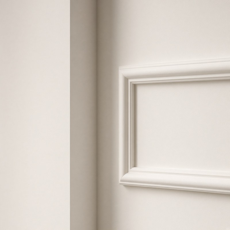 Angle de mur au fini mat impeccable avec moulure